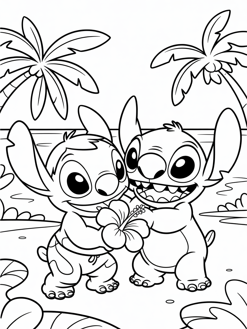 lilo e stitch - Free Coloring Page