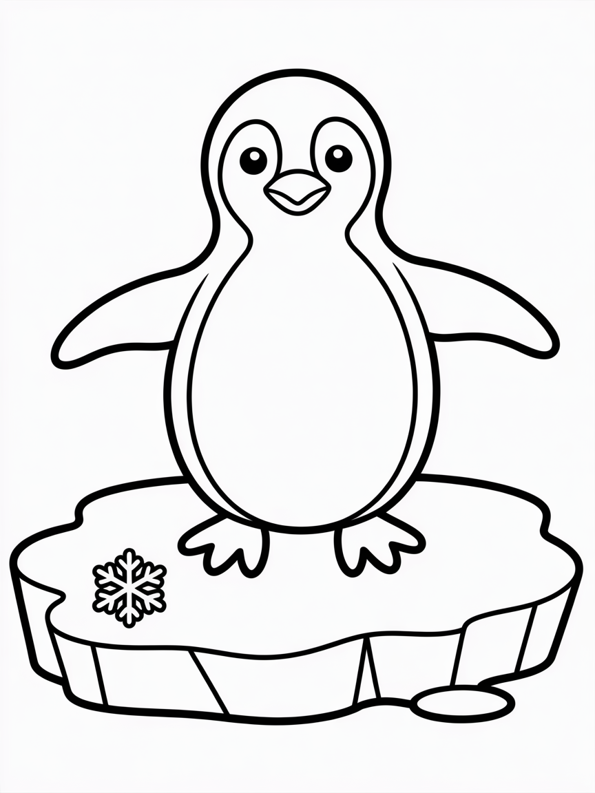 Cute penguin - Free Coloring Page