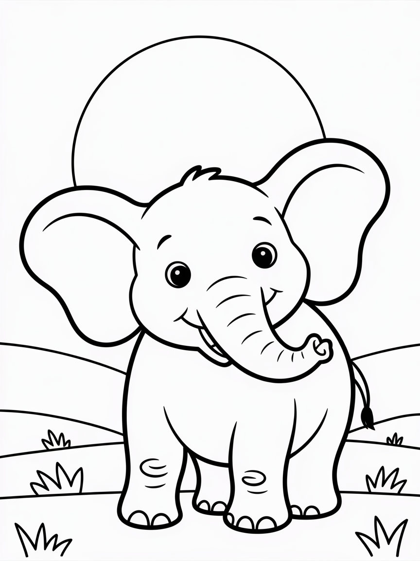 eliphant - Free Coloring Page