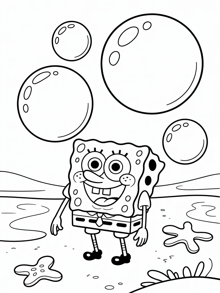 Spongebob pixel 500x500 - Free Coloring Page