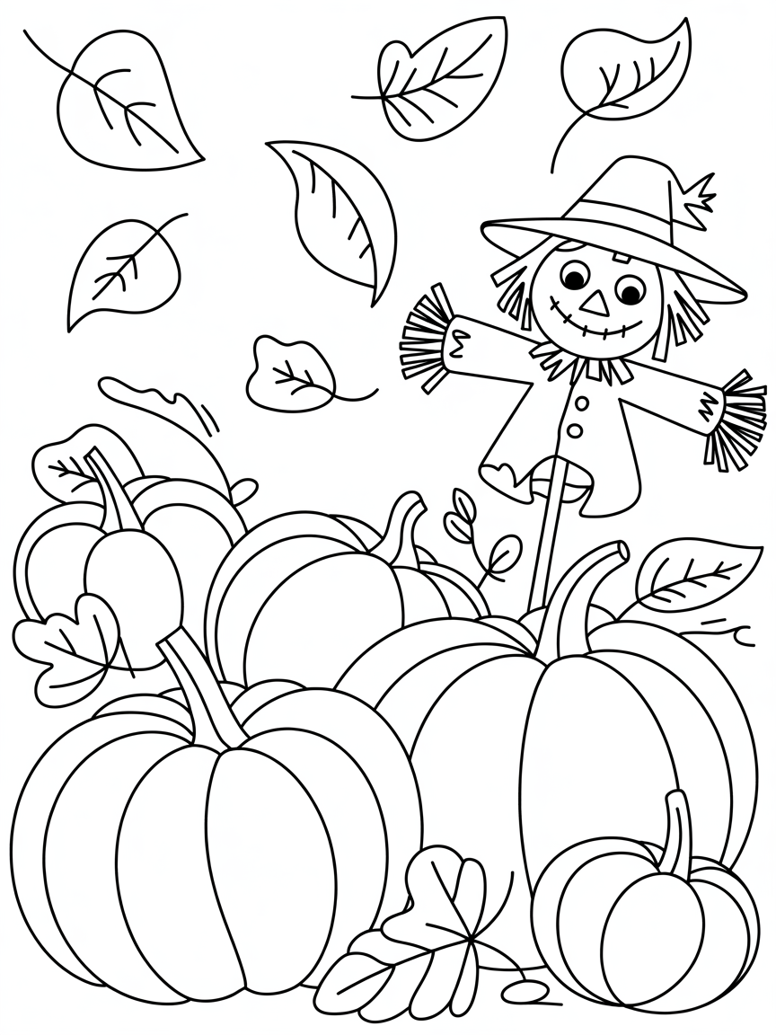 Autumn - Free Coloring Page