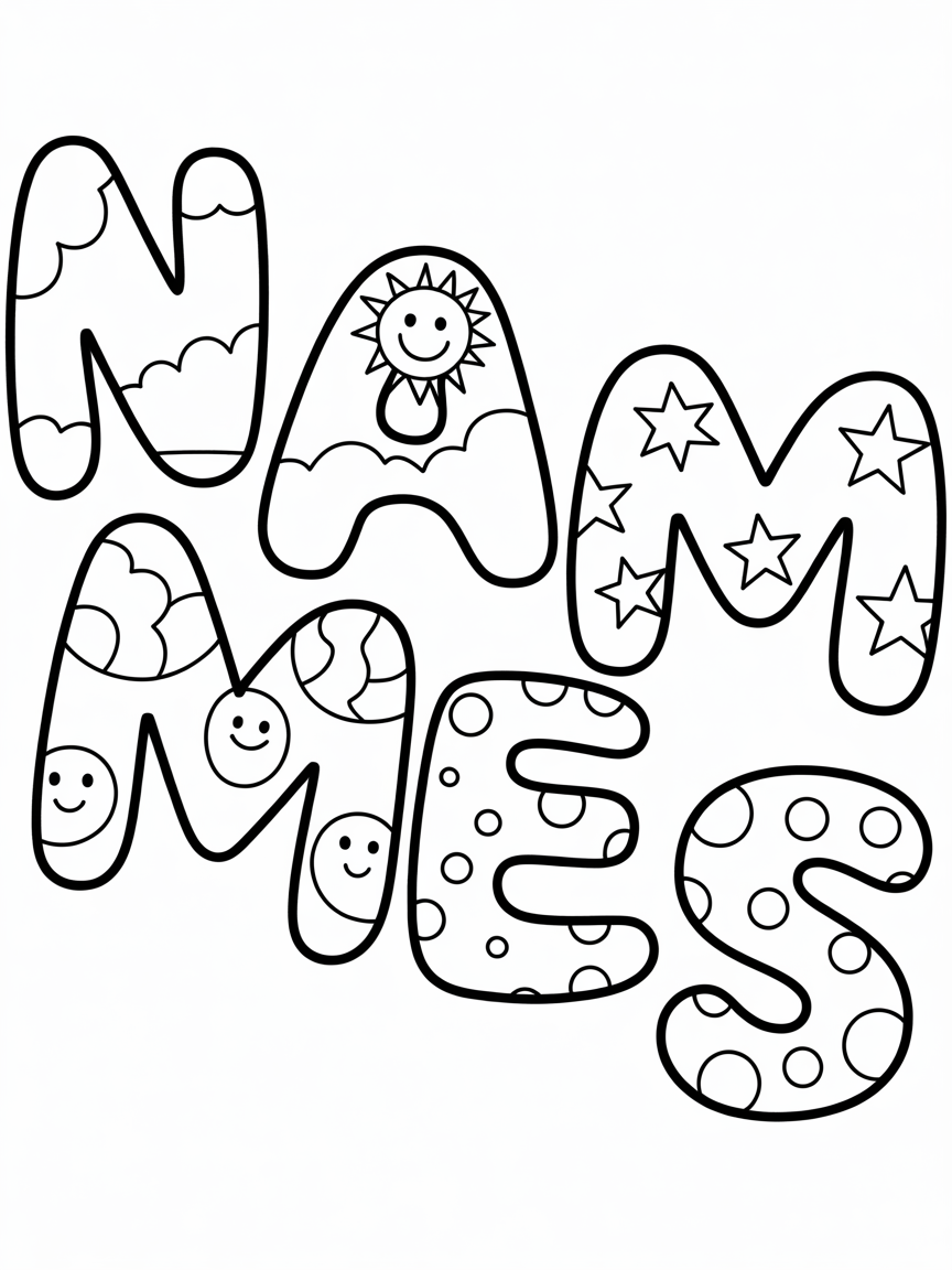 names - Free Coloring Page