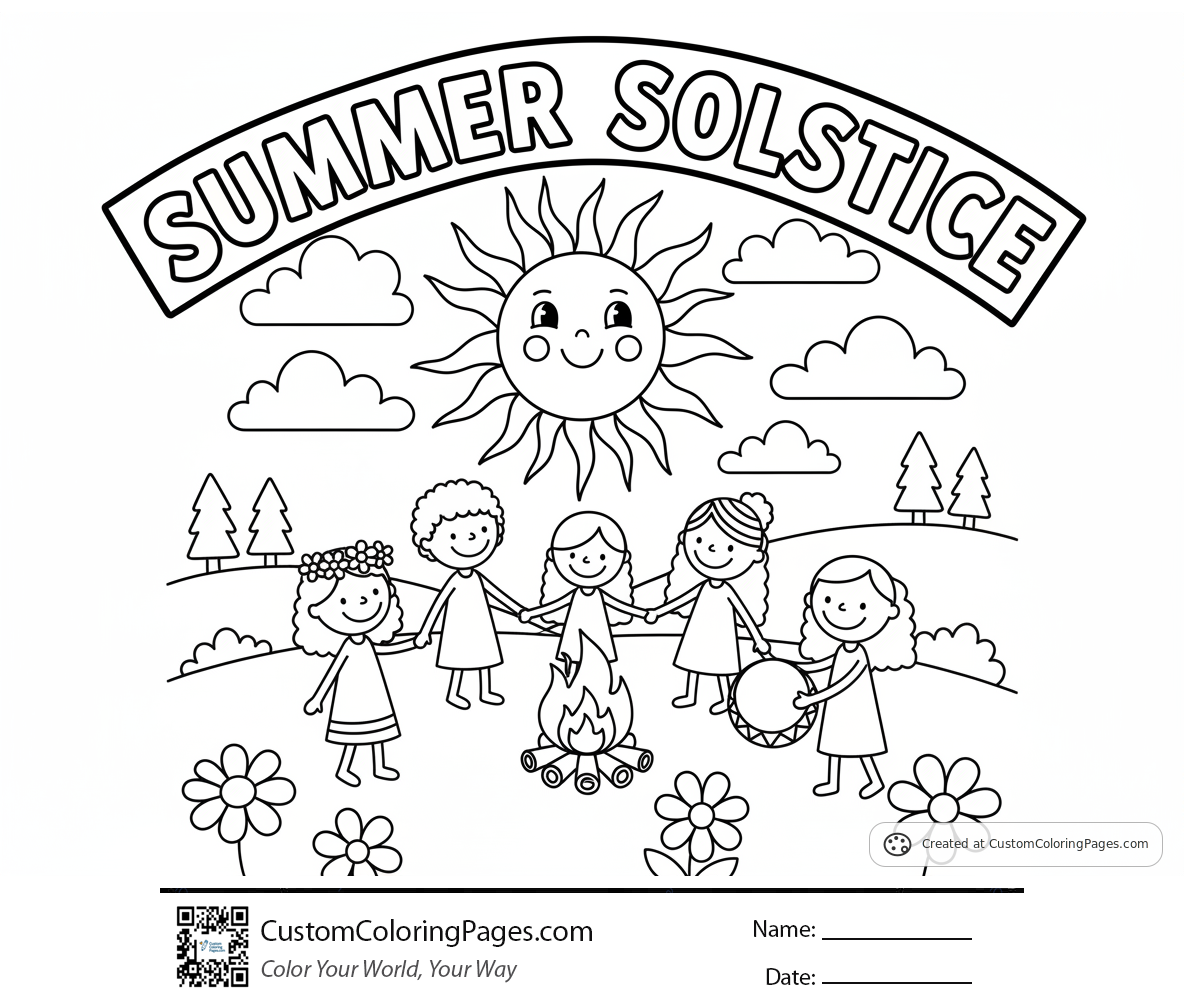 Spring Solstice Colouring Summer Solstice Coloring Pages — Free Printable Designs