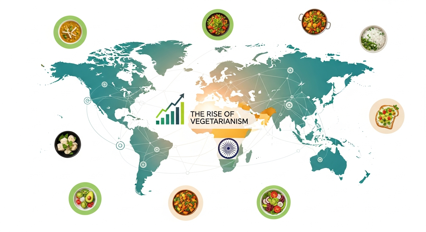 "Exploring Global Trends: The Rise of Vegetarianism in India and Worldwide"