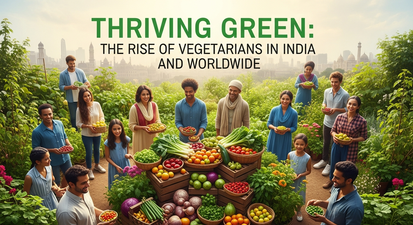 "Thriving Green: The Rise of Vegetarians in India and Worldwide"