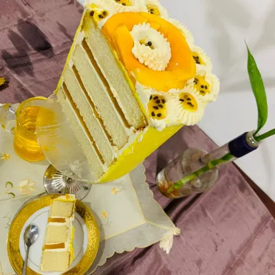 Artisanal Tropical Layer Cake: Passion Fruit & Mango Fusion gallery 4