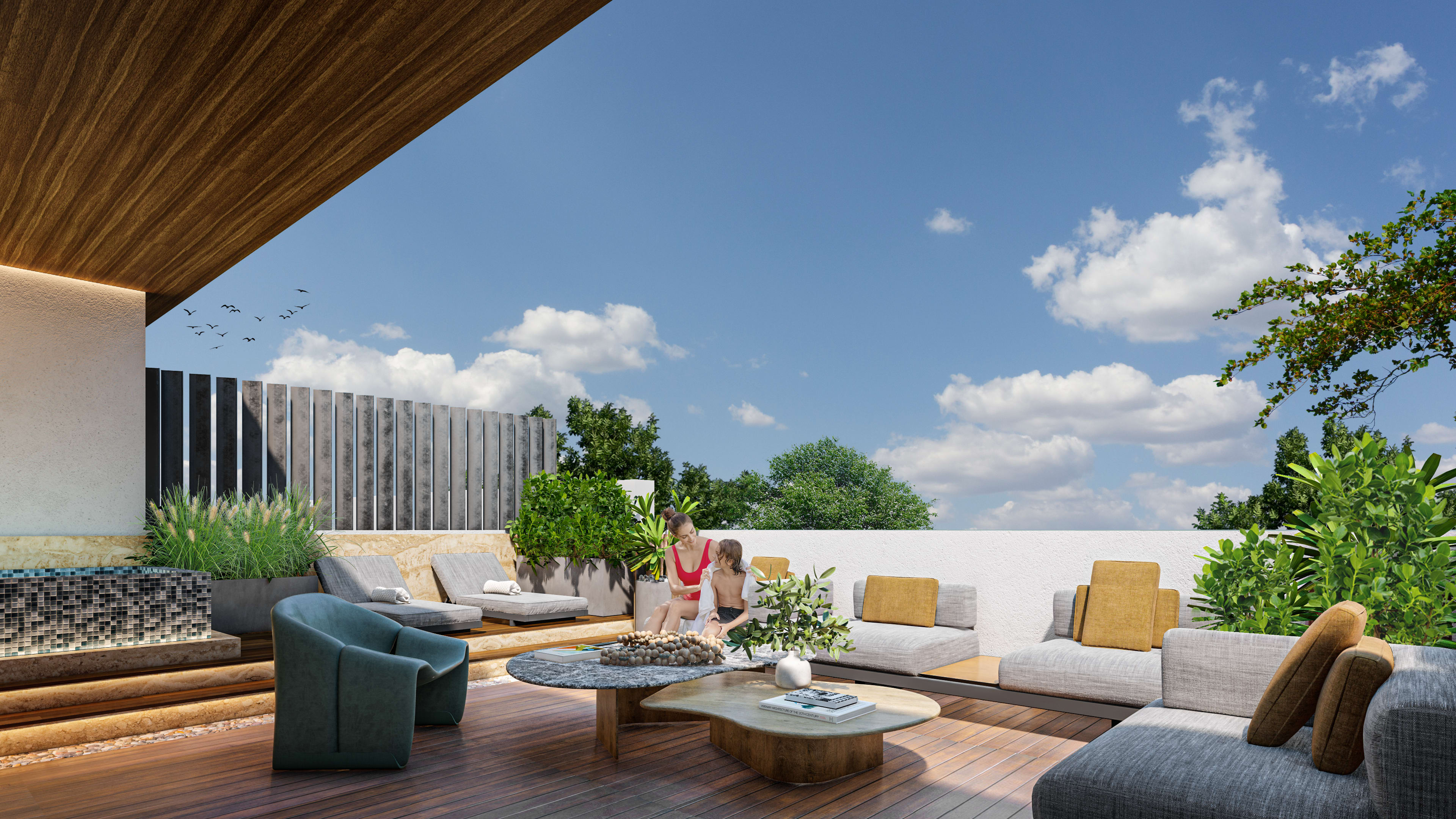 Terraza con jacuzzi