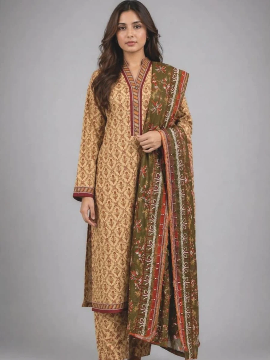 BEECHTREE MORE-BAGH KHADDAR -2026 vol.1 ( Colour Khaki)