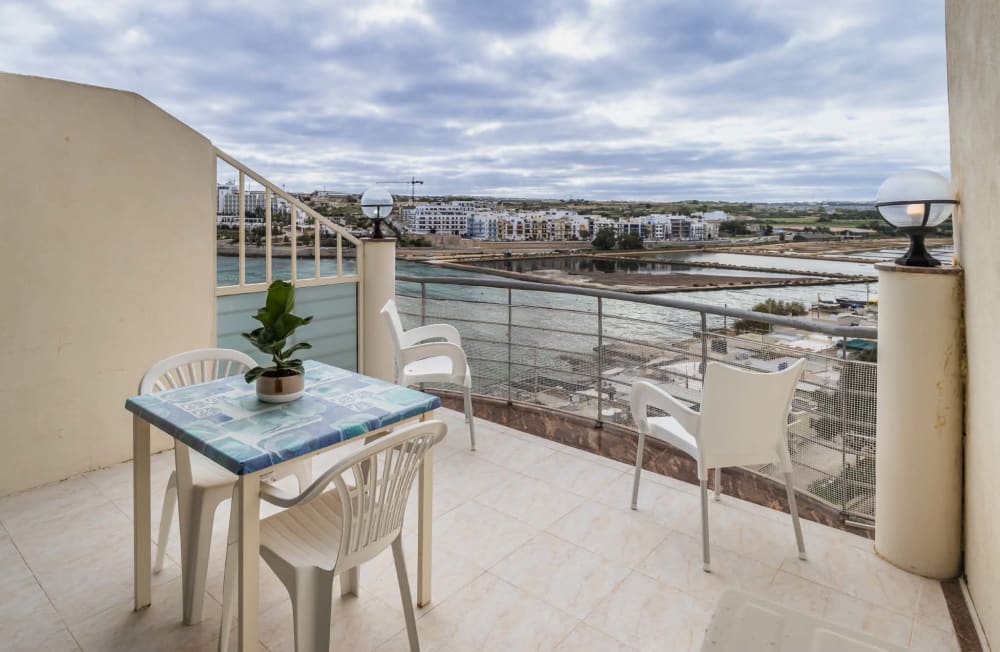 Magnificent Seafront 3-Bedroom Apartment with Stunning Salt Pan Views in Salina — Qawra, Malta
