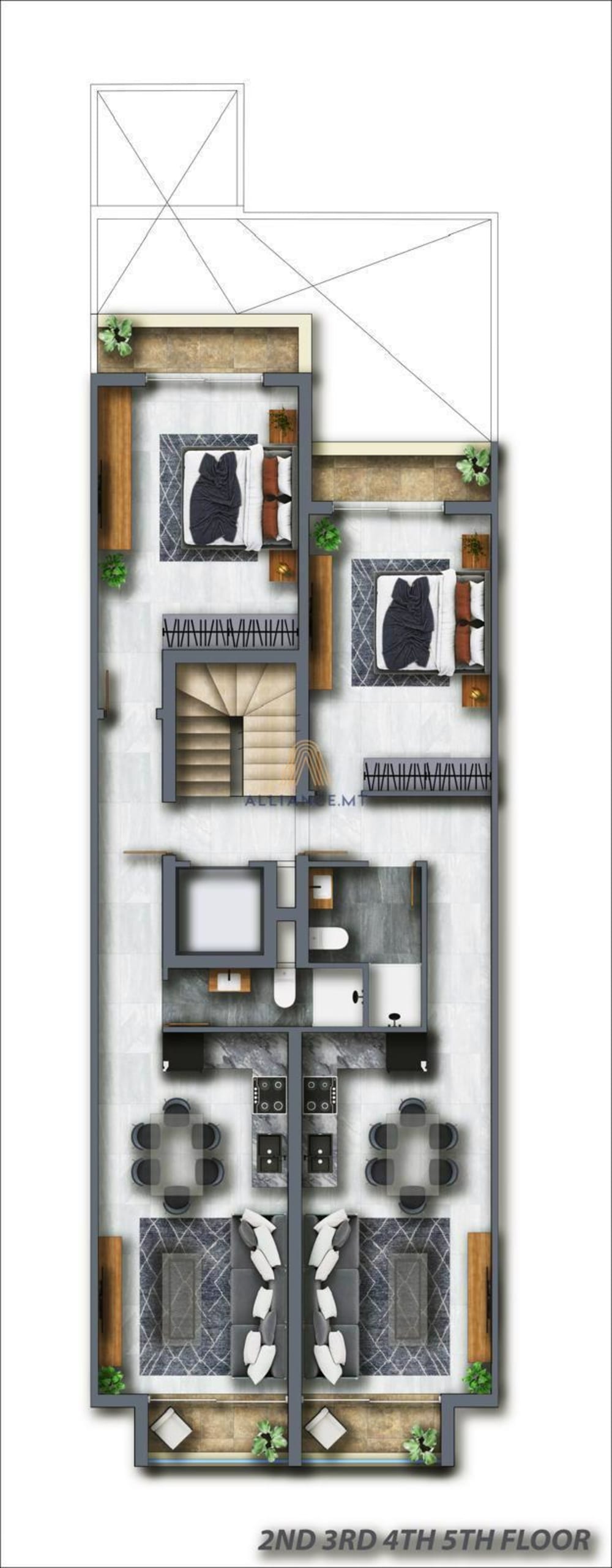 2 Bedroom Penthouse for Sale in Gzira — Gzira, Malta
