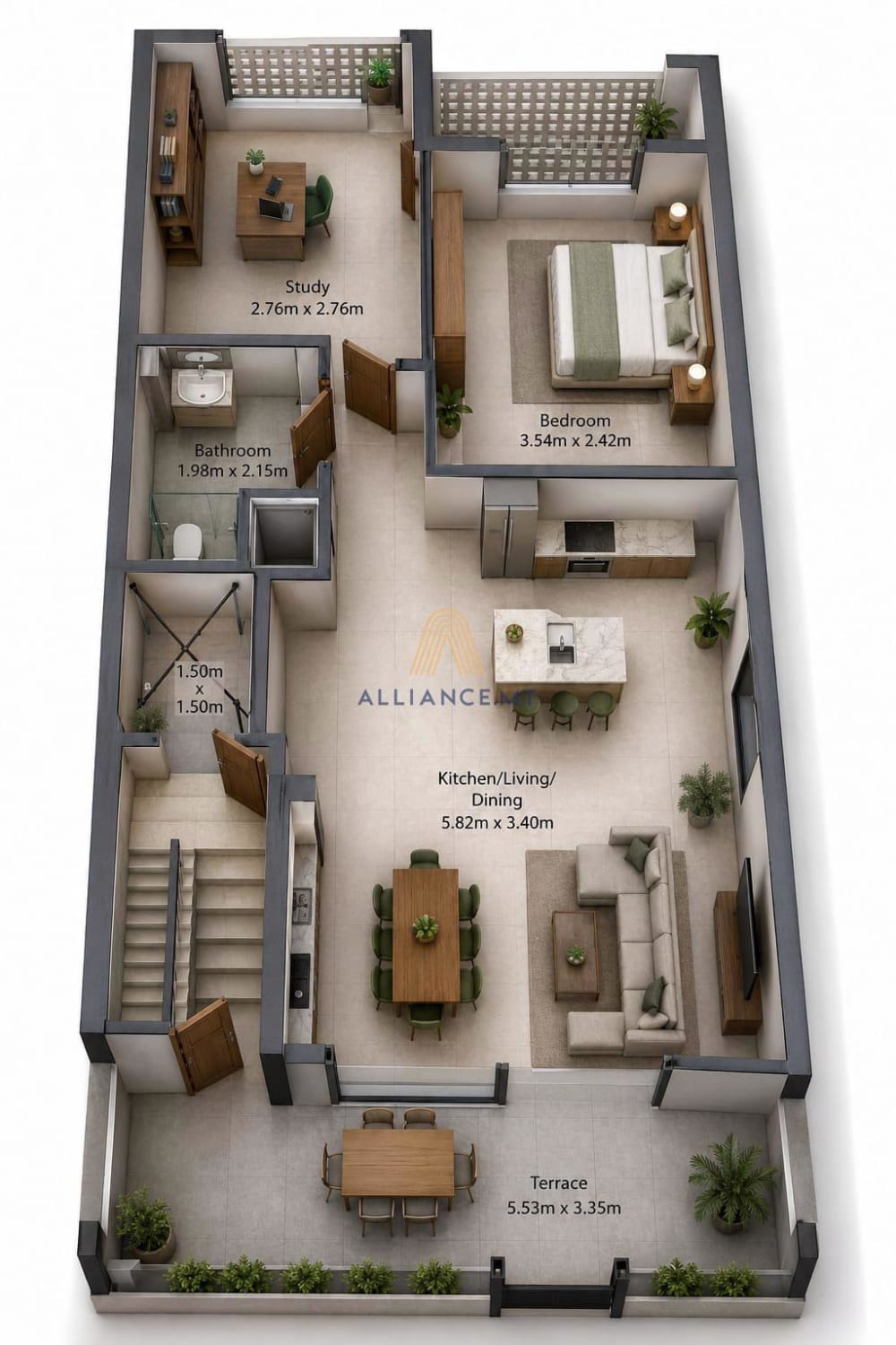 1 Bedroom Penthouse for Sale in Birkirkara — Birkirkara, Malta