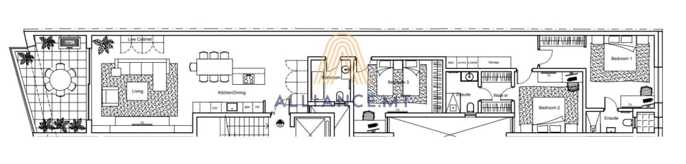 3 Bedroom Apartment for Rent in Sliema — Sliema, Malta