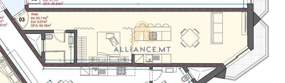 1 Bedroom Apartment (Studio) for Sale in Msida — Msida, Malta
