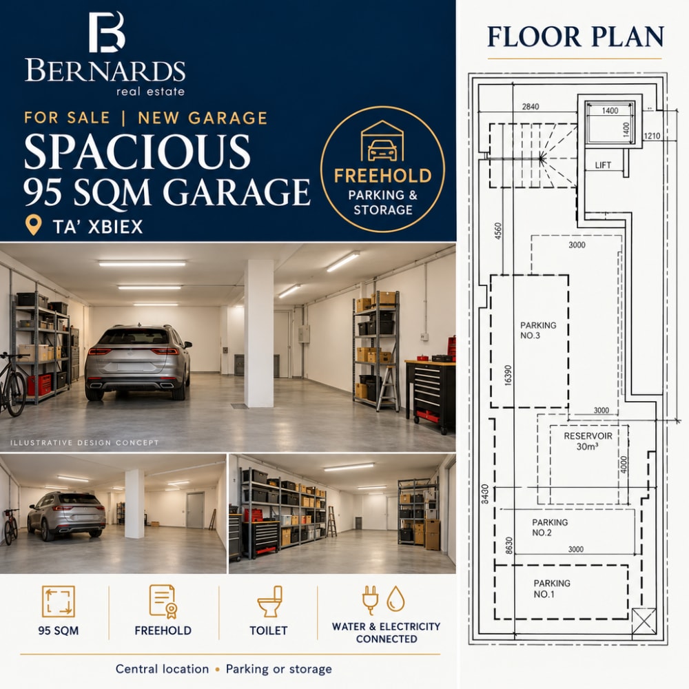 Ta’ Xbiex Garage (residential) — Ta’ Xbiex, Malta
