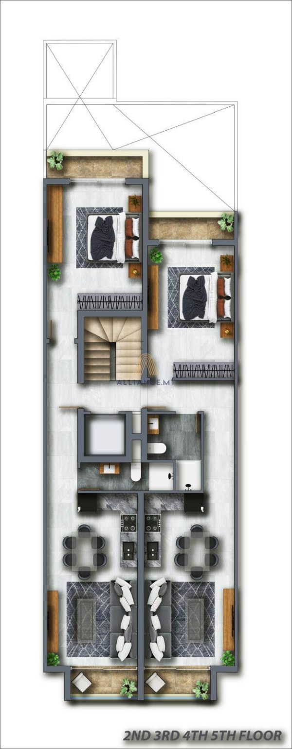 2 Bedroom Penthouse for Sale in Gzira — Gzira, Malta