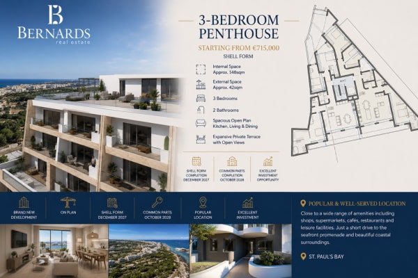 St Pauls Bay Penthouse — St Pauls Bay, Malta