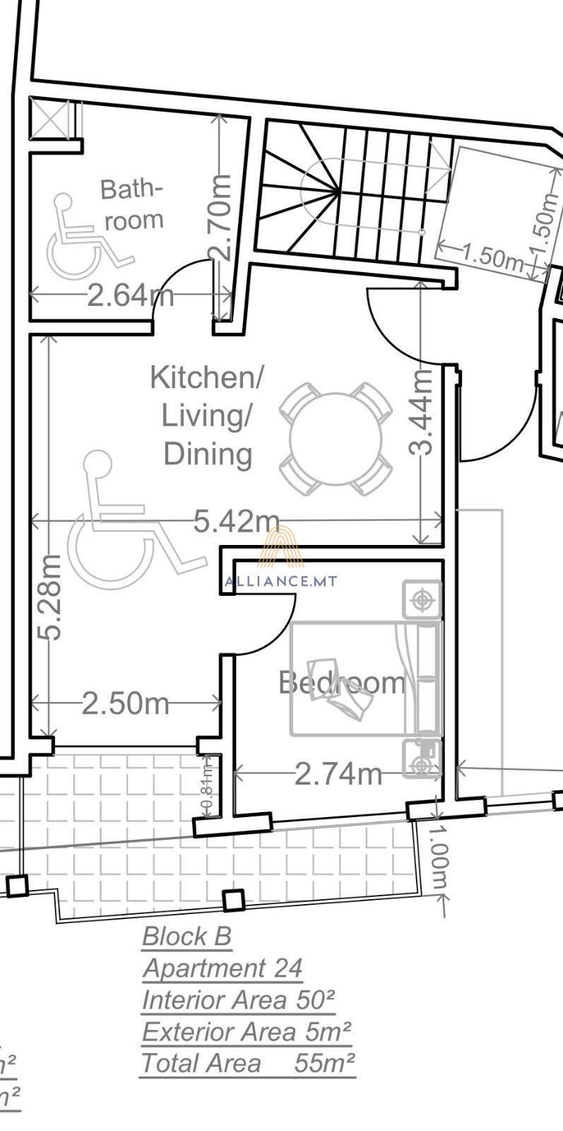 1 Bedroom Apartment for Sale in San Gwann