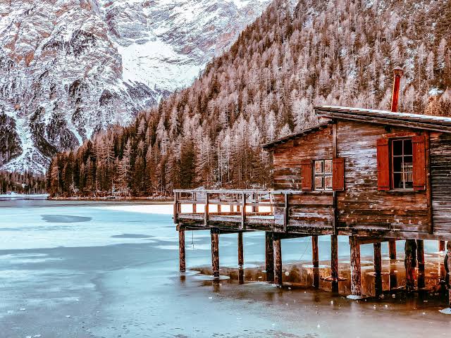 Frozen Lake Cabin
