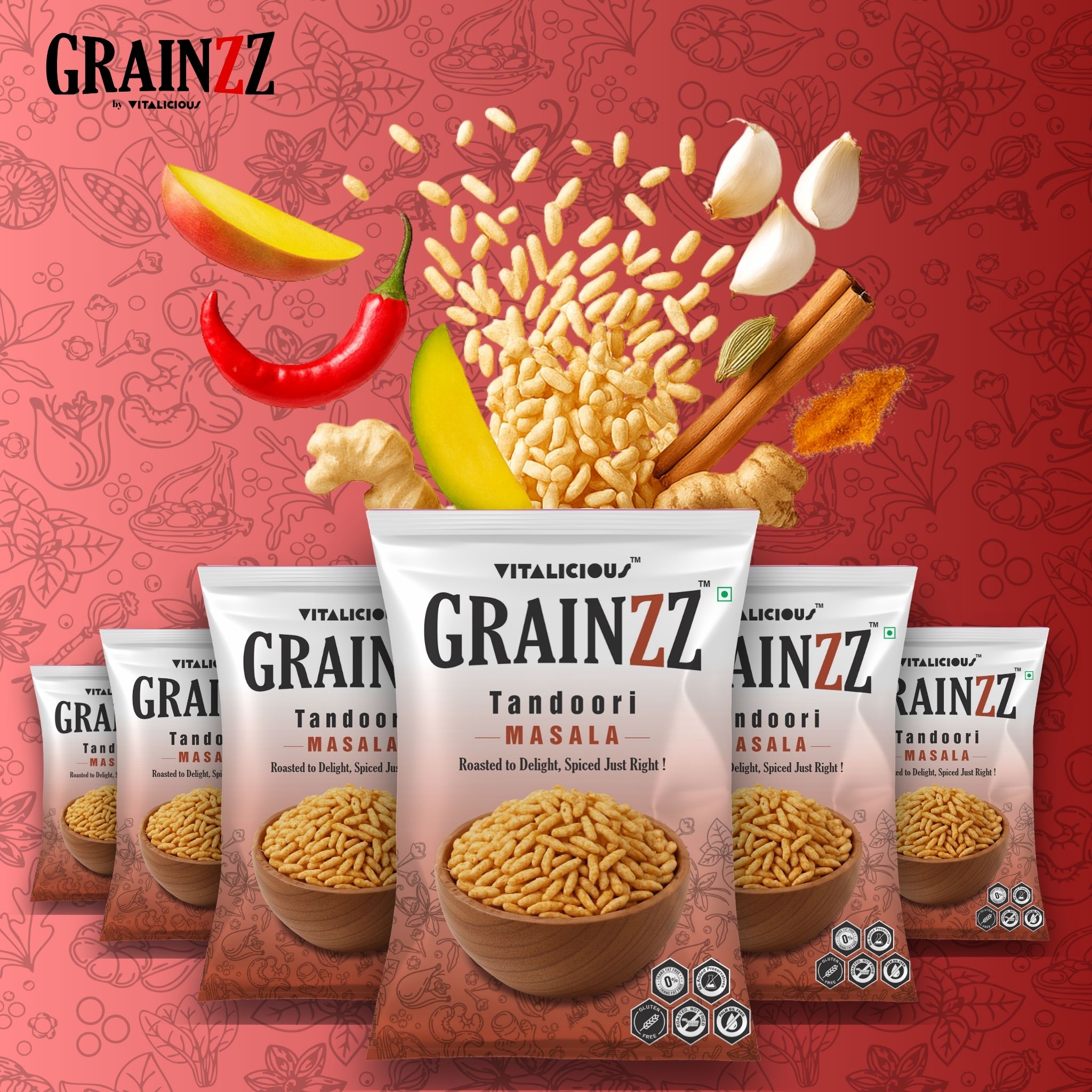 Puffed Rice (Tandoori Masala)  – Pack of 6