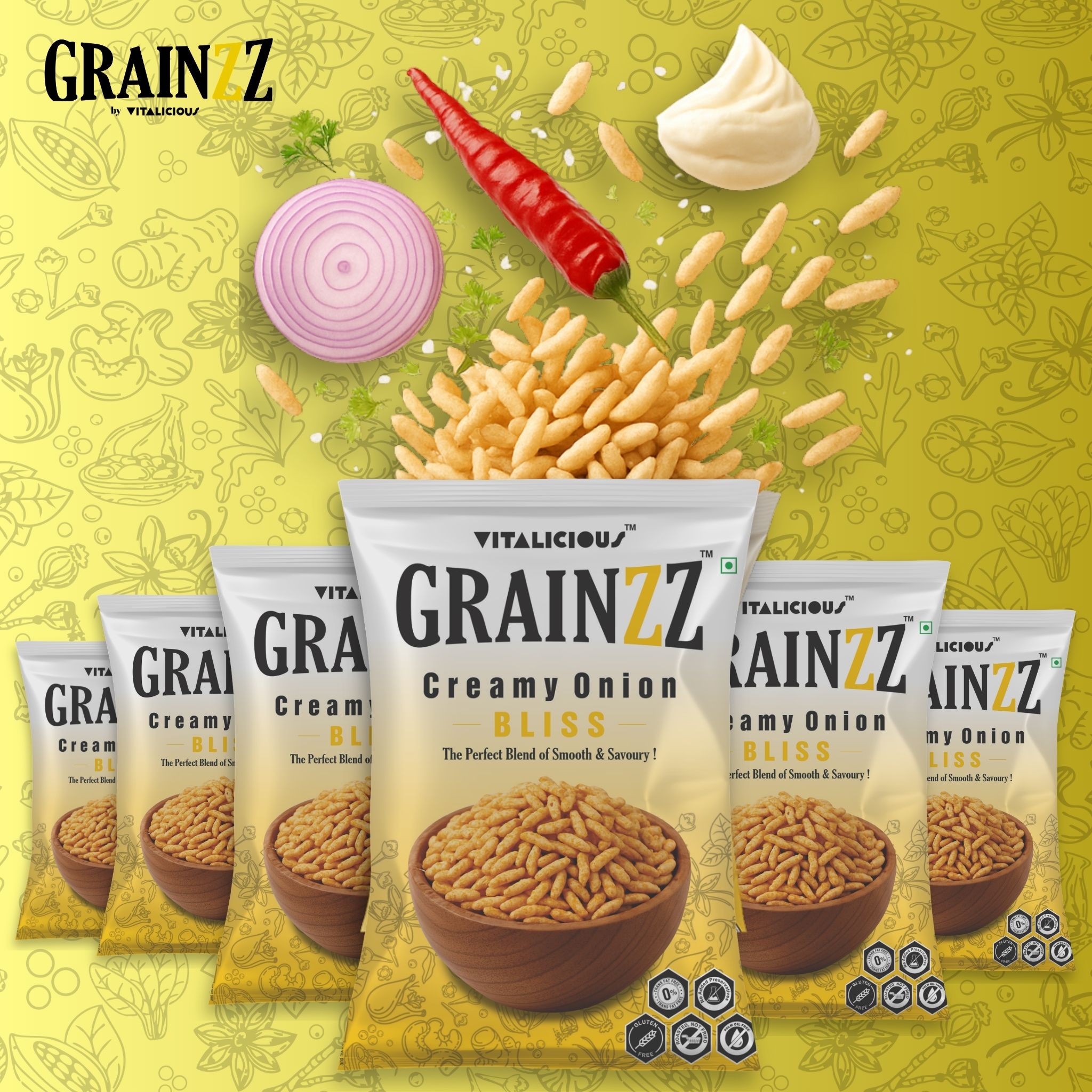 Puffed Rice (Creamy Onion Bliss) – Pack of 6