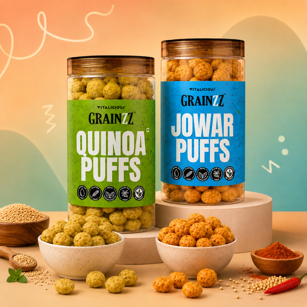 Grainzz Quinoa & Jowar Puffs Combo
