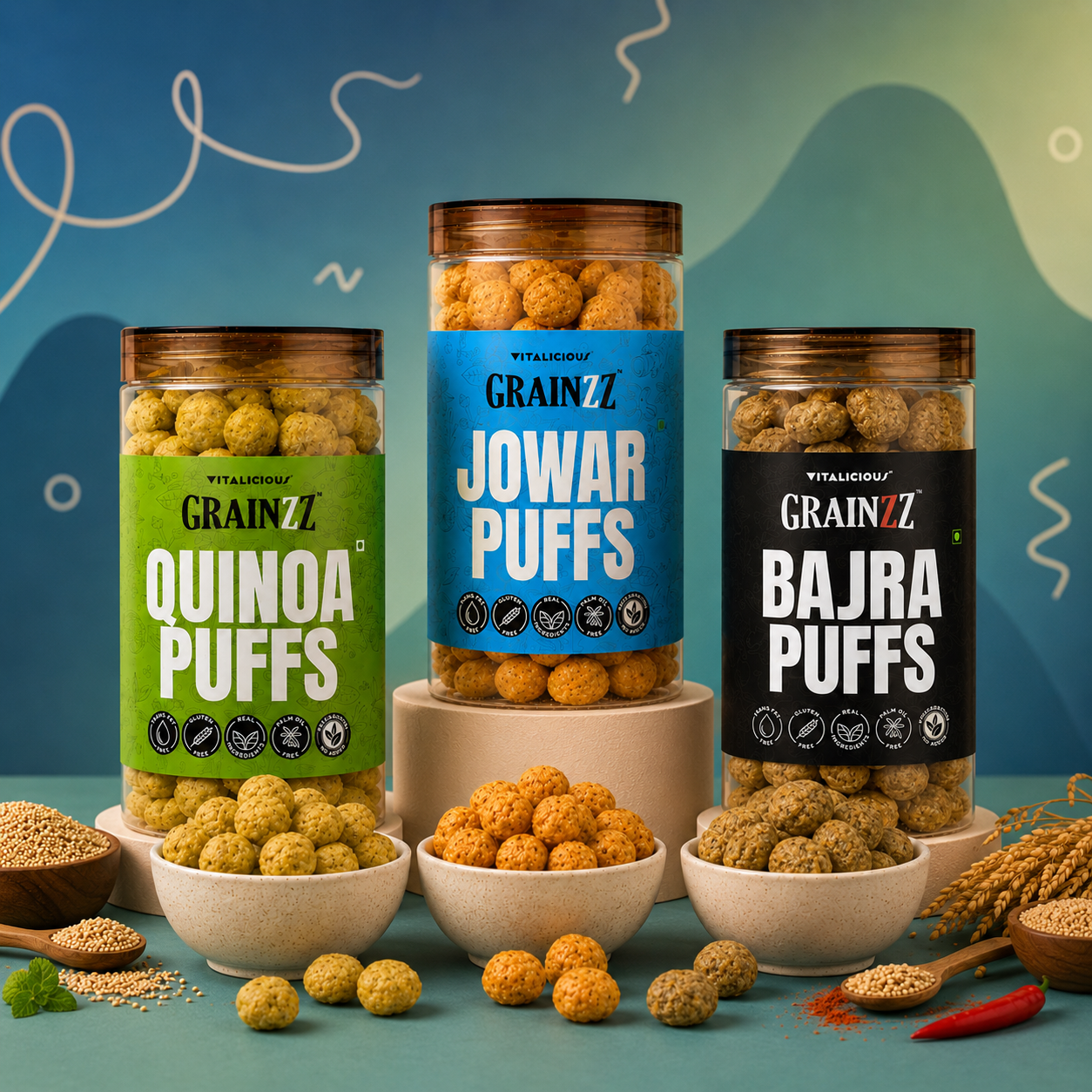 Grainzz Millet Puffs Trio