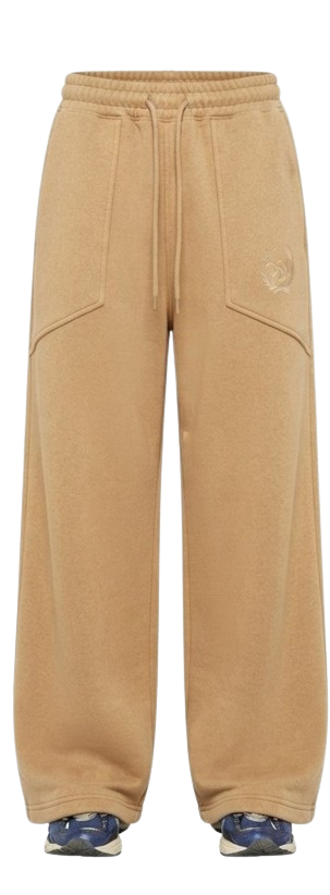 Wide-Leg Sweatpants — Tan