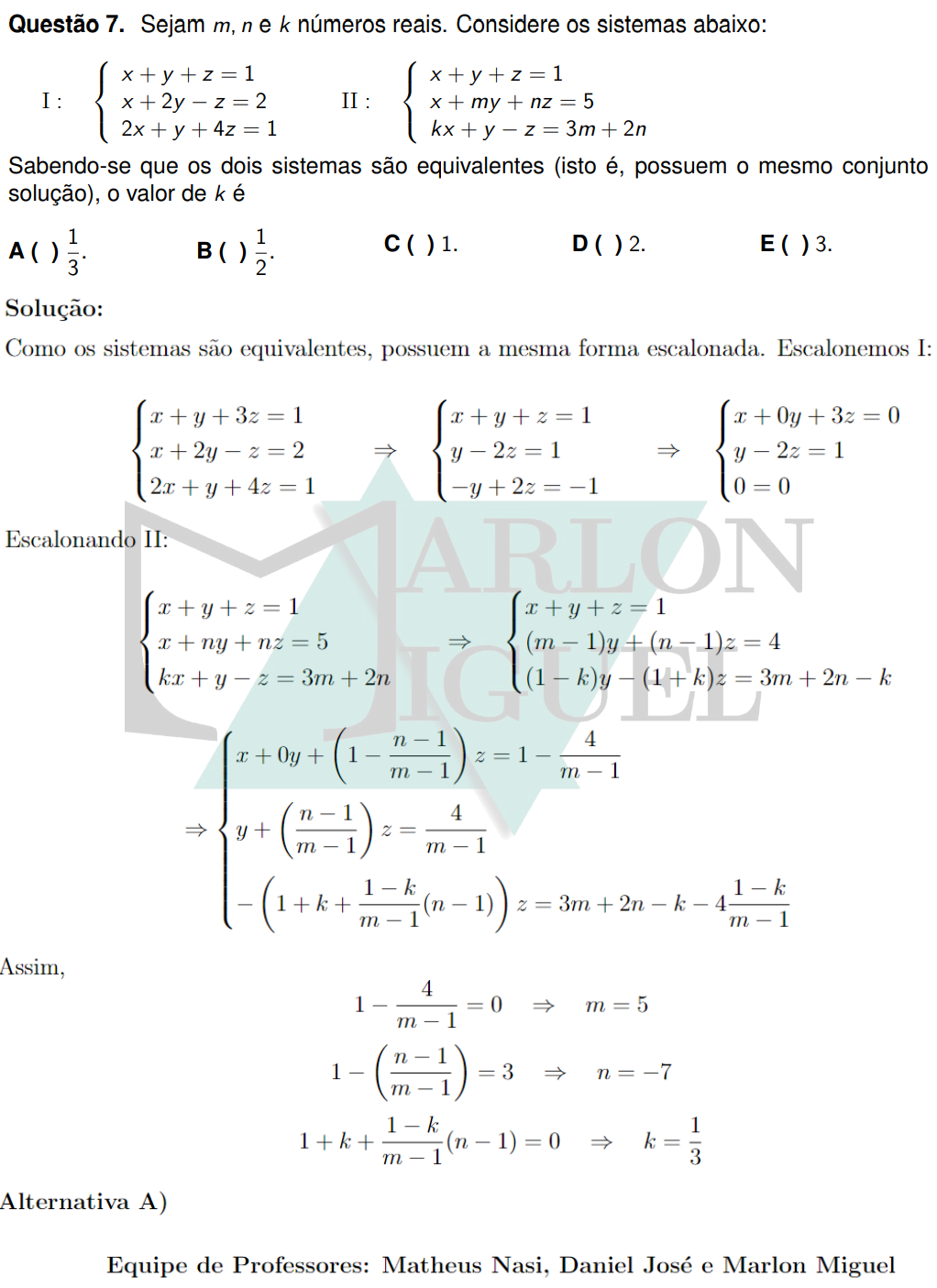 Solução da Questão 7