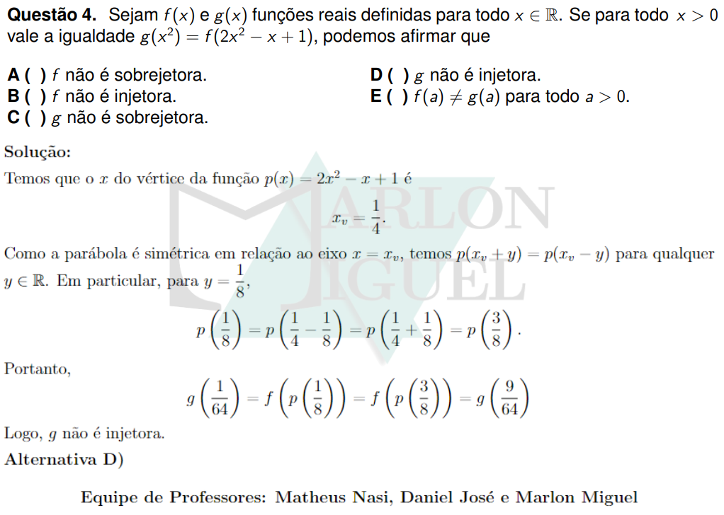 Solução da Questão 4