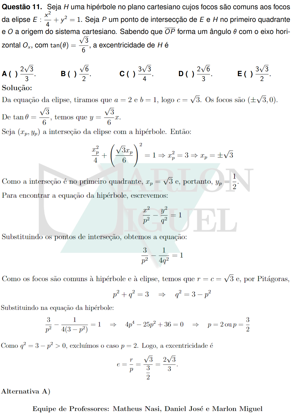 Solução da Questão 11