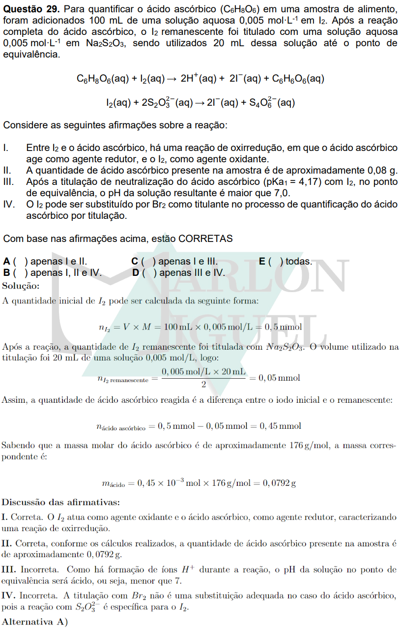 Solução da Questão 29