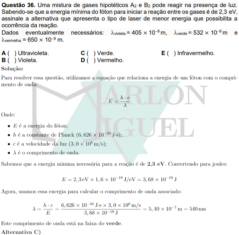 Solução da Questão 36