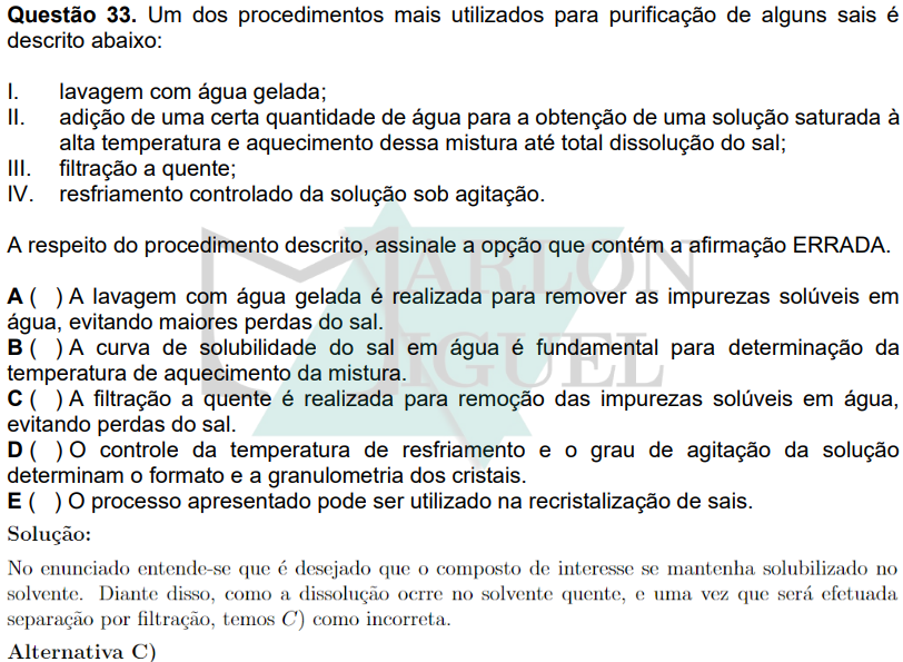 Solução da Questão 33