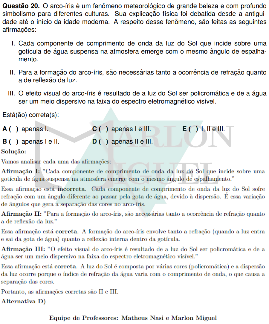 Solução da Questão 20