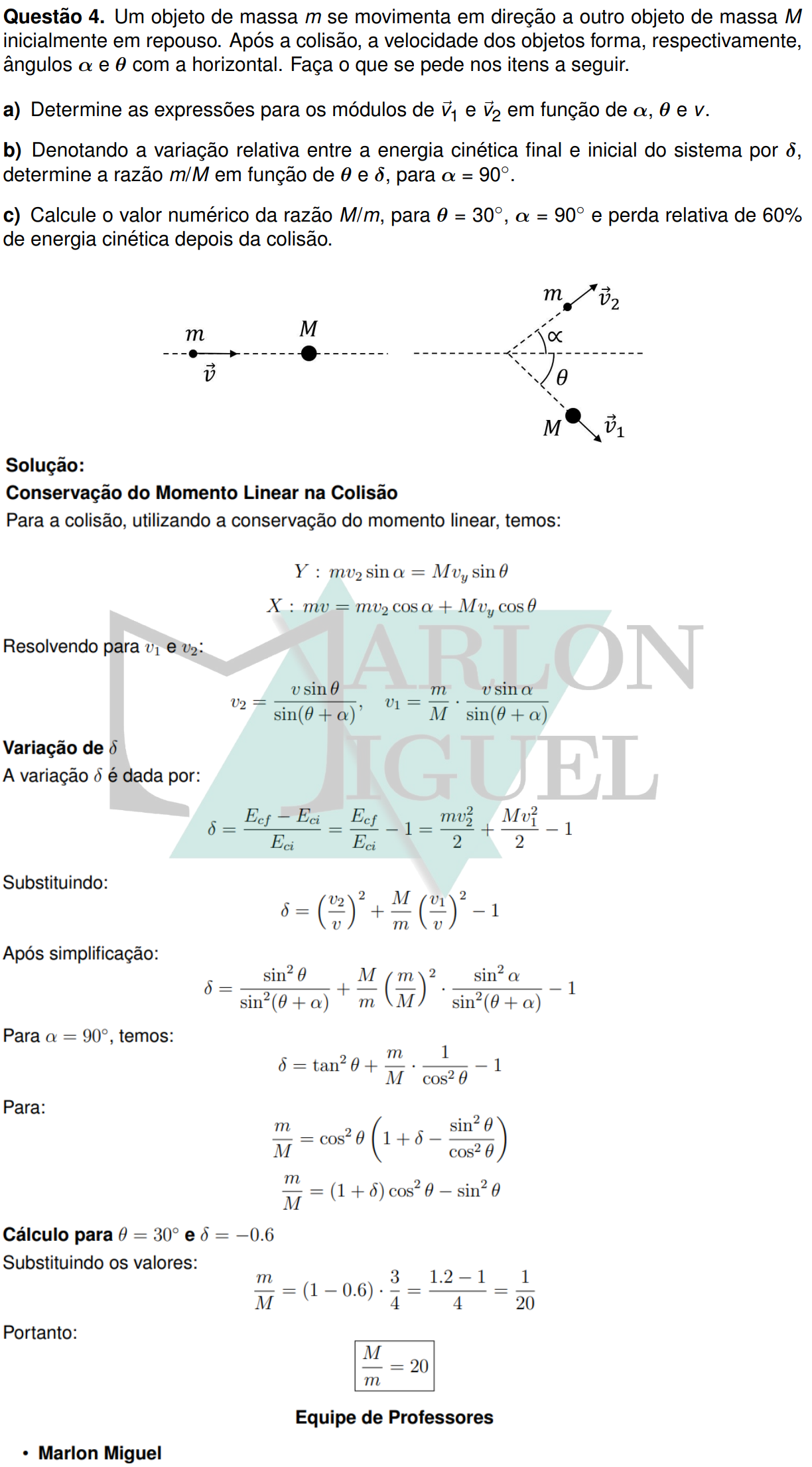 Solução da Questão 4 - 2ª Fase Física