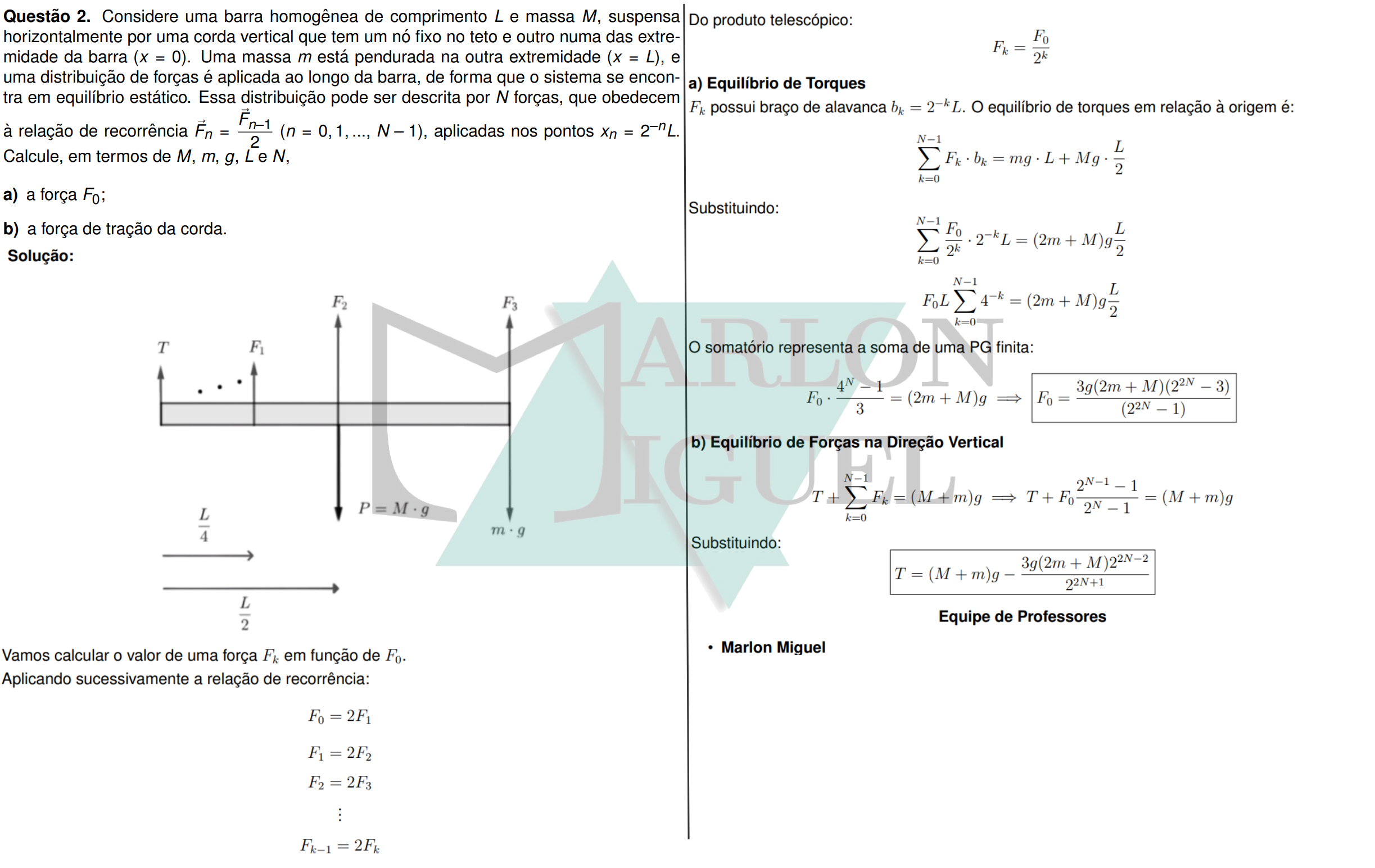Solução da Questão 2 - 2ª Fase Física