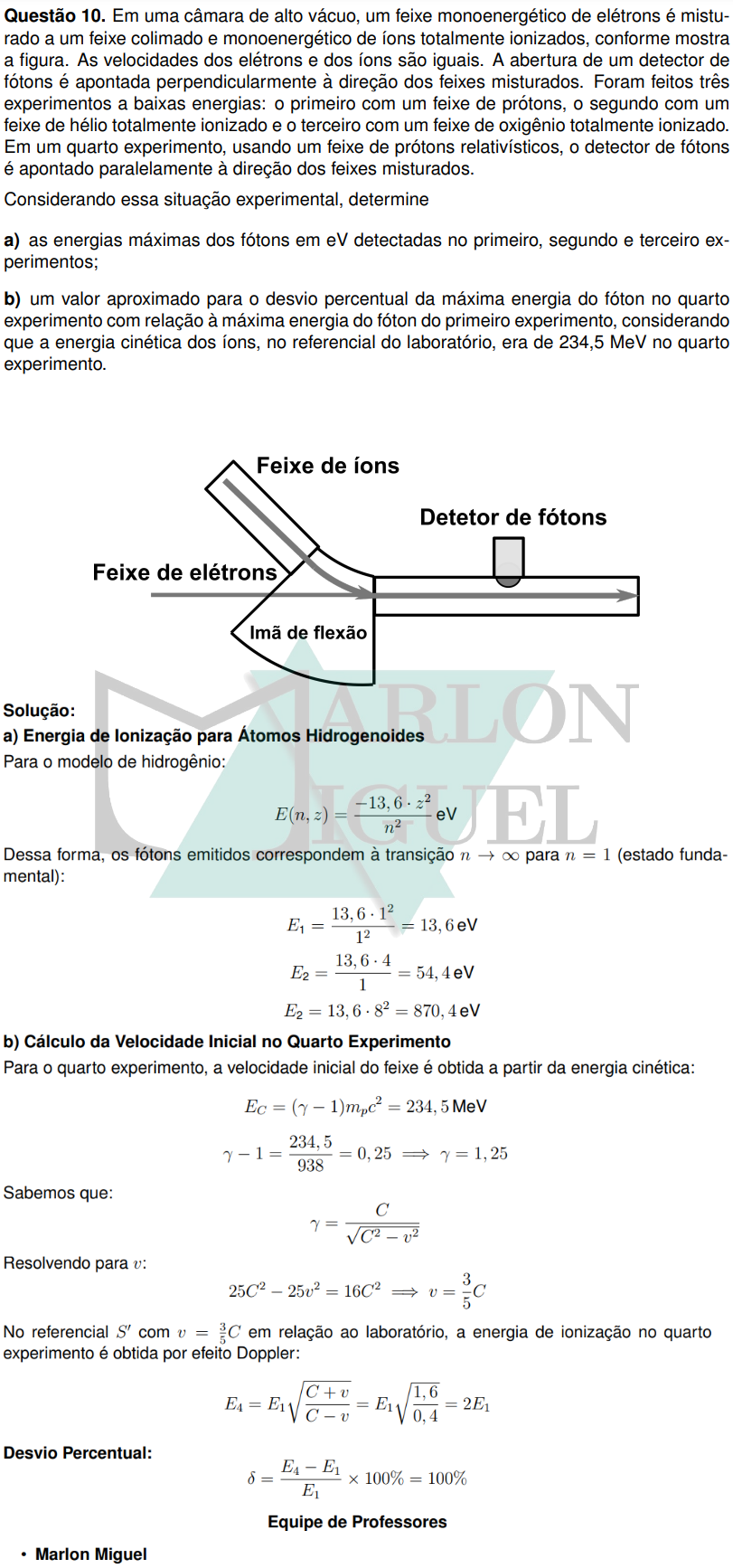 Solução da Questão 10 - 2ª Fase Física
