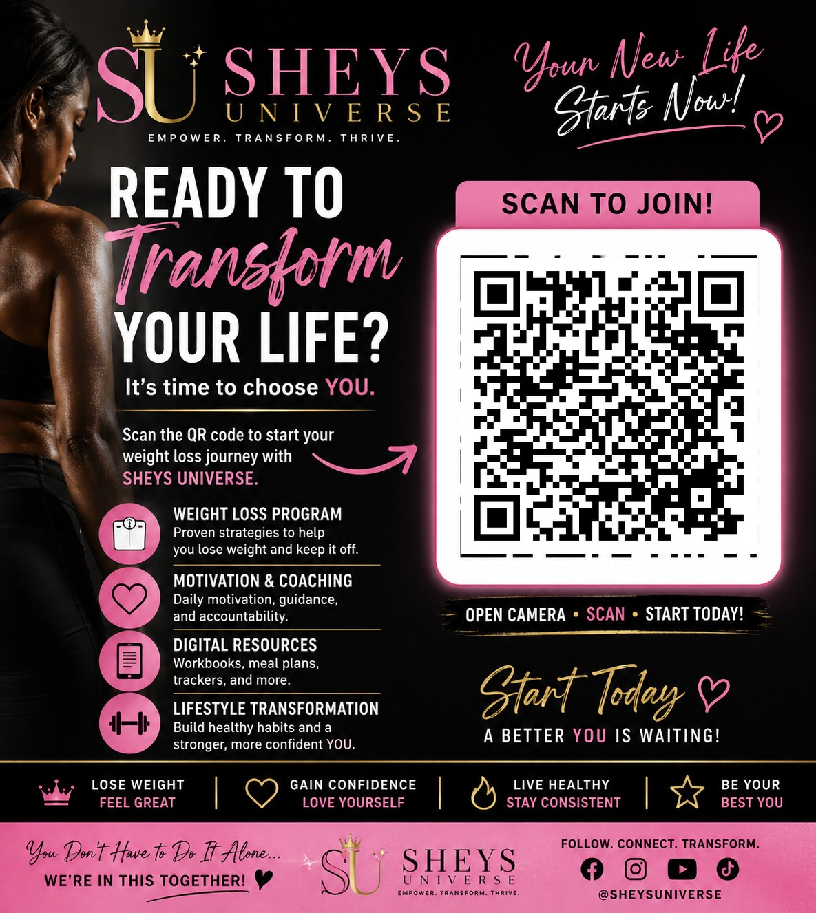 Sheys Universe Ready to Transform Your Life weight loss flyer
