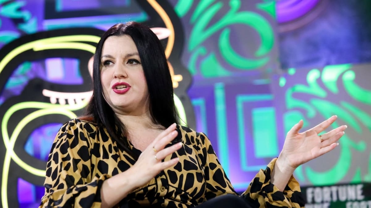 OpenAI chief executive of applications Fidji Simo speaking on a conference stage