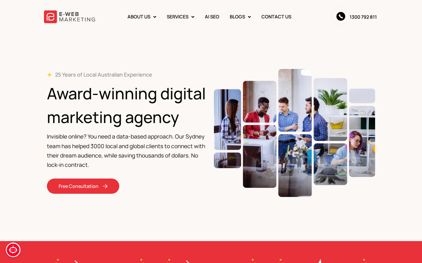 E-Web Marketing landing page, captured 1 September 2026