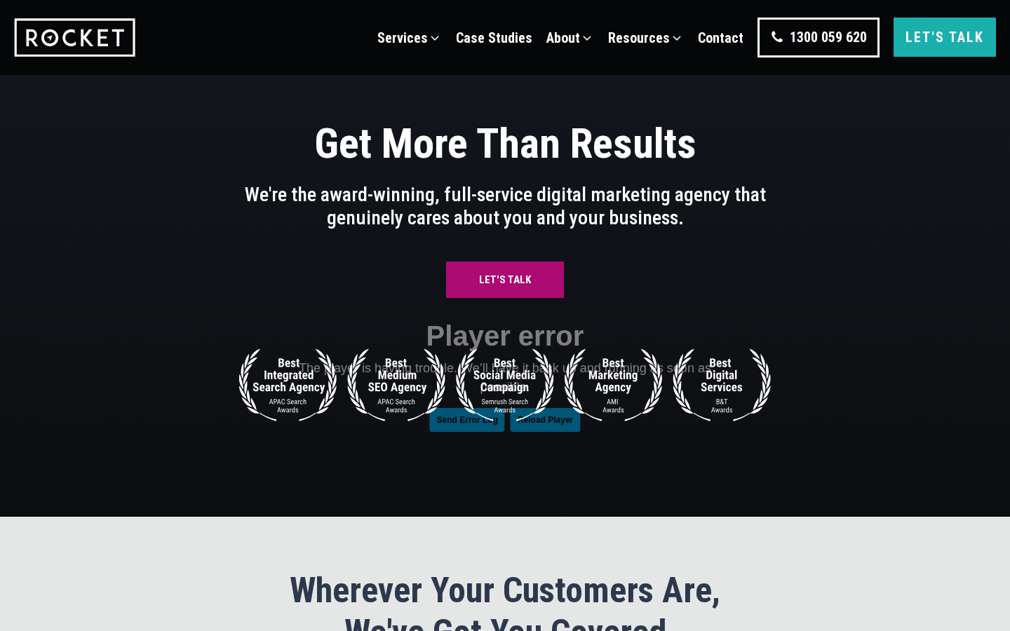 Rocket Agency landing page, captured 1 September 2026