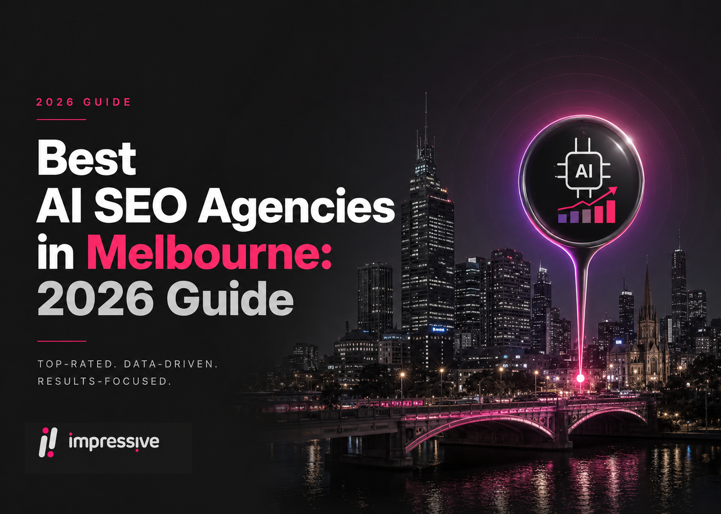 Cover of Impressive's AI SEO agencies guide, from impressive.com.au