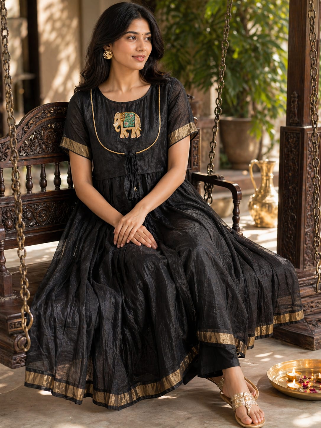 The Royal Gajraj Scarlet Set(Black) thumbnail 3