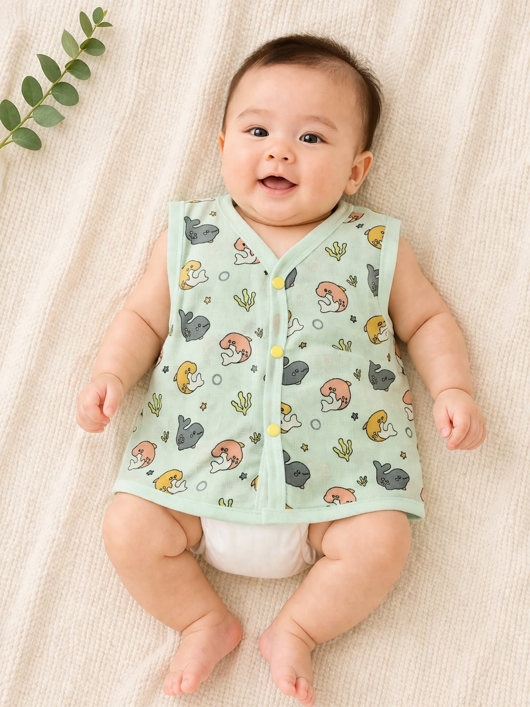Pure Muslin Jabla - Baby Shark