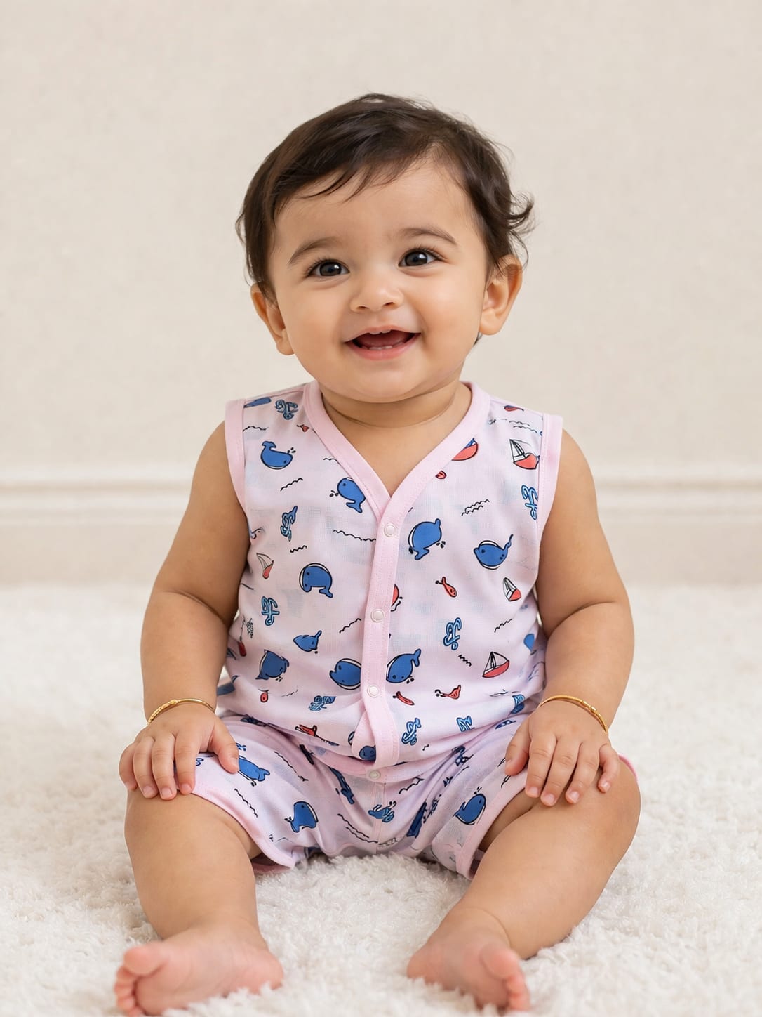 Pure Muslin baby jabla set - Sea Wonders