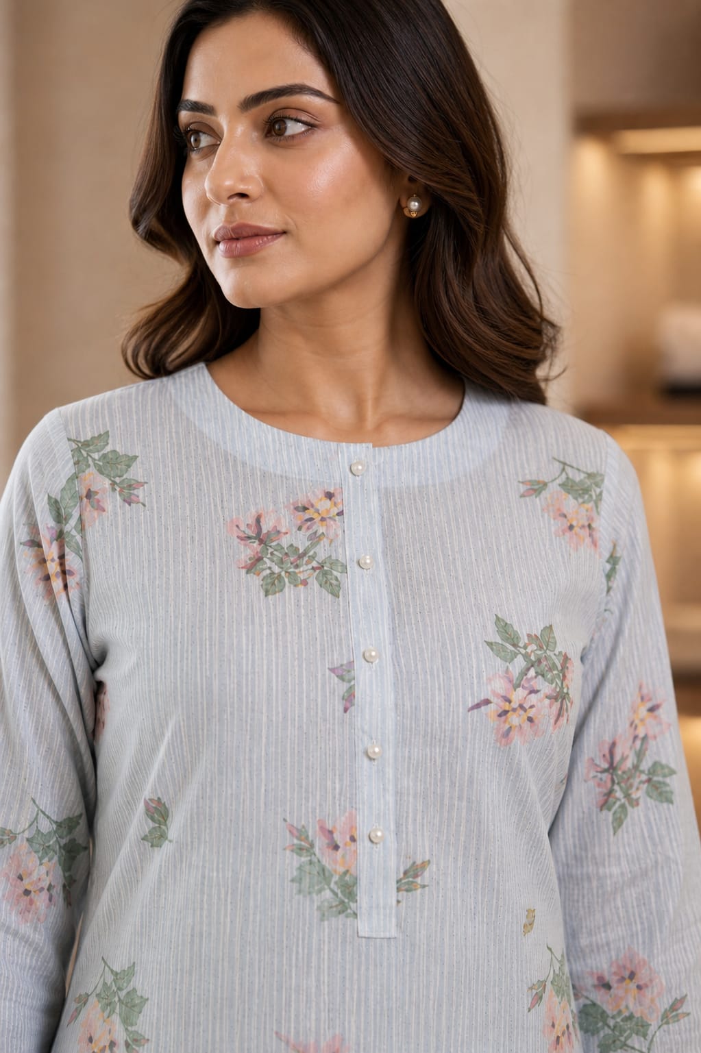 Blush Bloom Cotton Kurta Set thumbnail 2