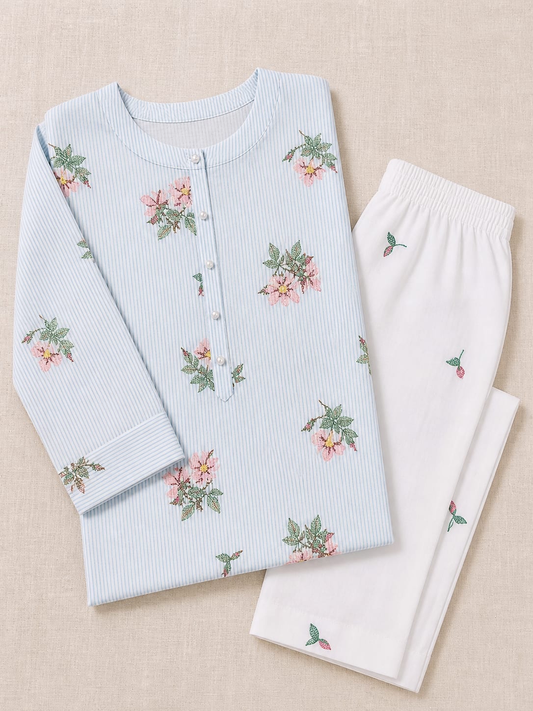 Blush Bloom Cotton Kurta Set thumbnail 3