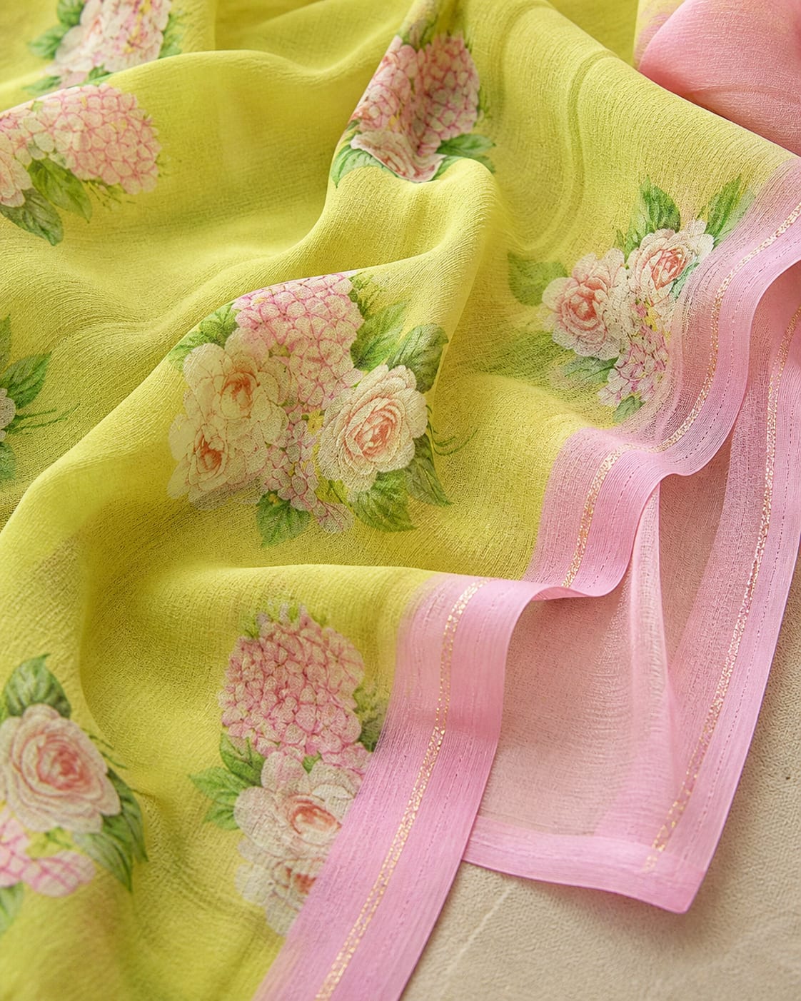 Blush Bloom Crepe Saree thumbnail 3