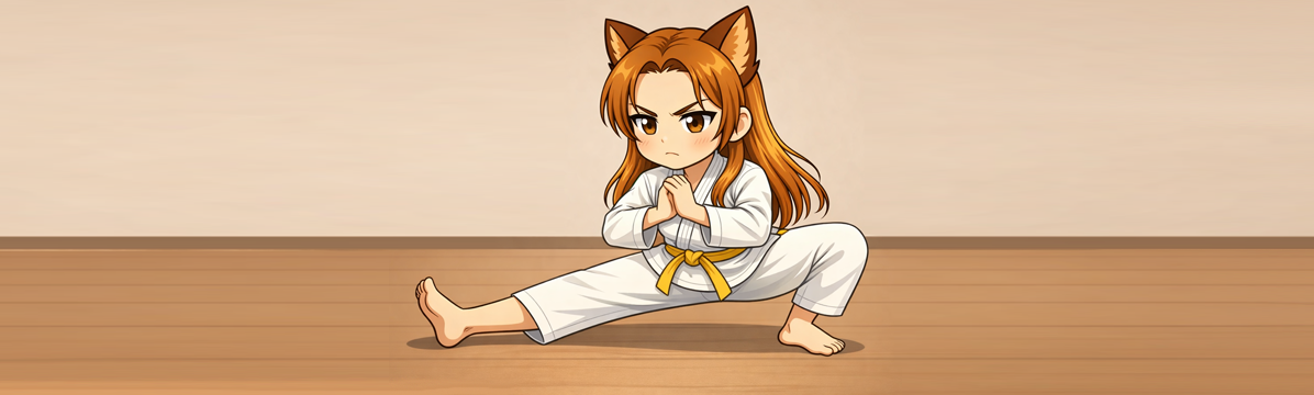 Julia efetuando um cossack squat