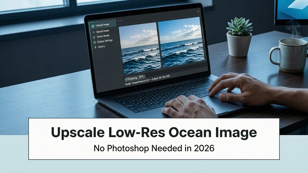 Upscale Low-Res Ocean Image Online – No Photoshop Needed in 2026